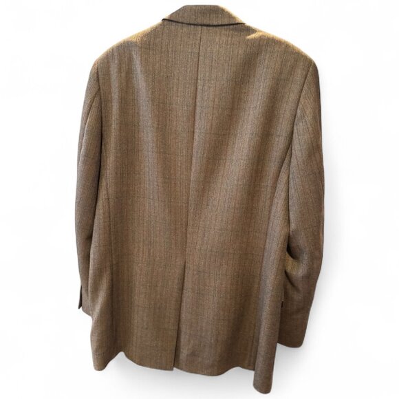 Ralph Lauren LRL Tan Rust 100% Wool Blazer Sport Coat Mens Size 42XL Herringbone - Picture 2 of 9